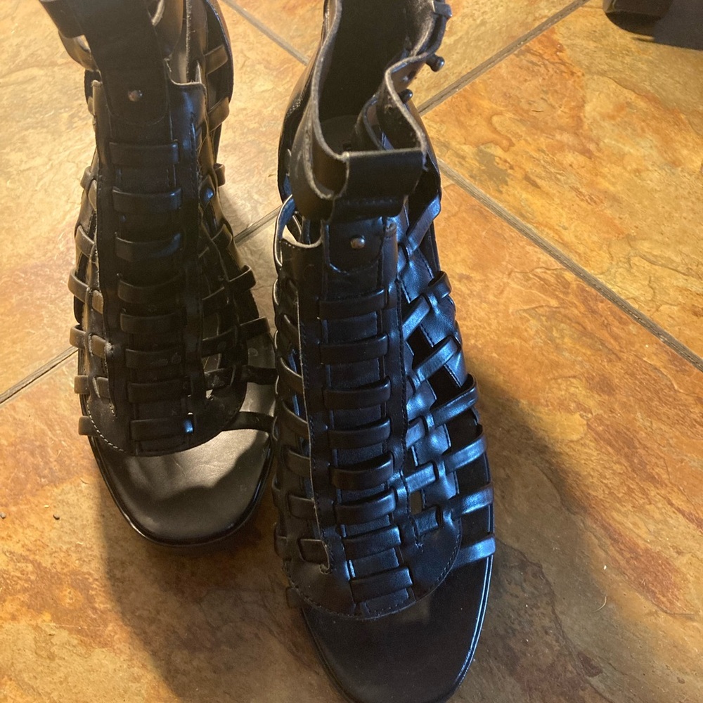 BCBGeneration Black Heeled Gladiator Shoes